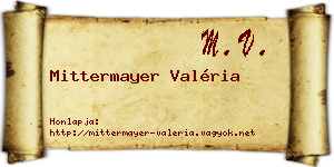 Mittermayer Valéria névjegykártya