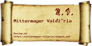 Mittermayer Valéria névjegykártya